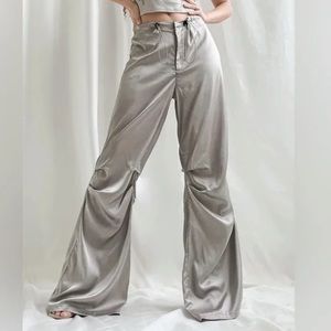 Sliver grey satin joggers
